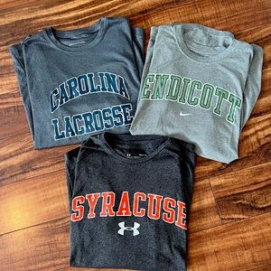 Nike & Under Armor college athletic shirts, all size small, in great condition!
